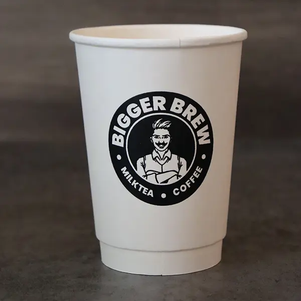 [CUPDW12BB100P] 12 oz Double Wall Cup with Lid for Bigger Brew (100 pcs)